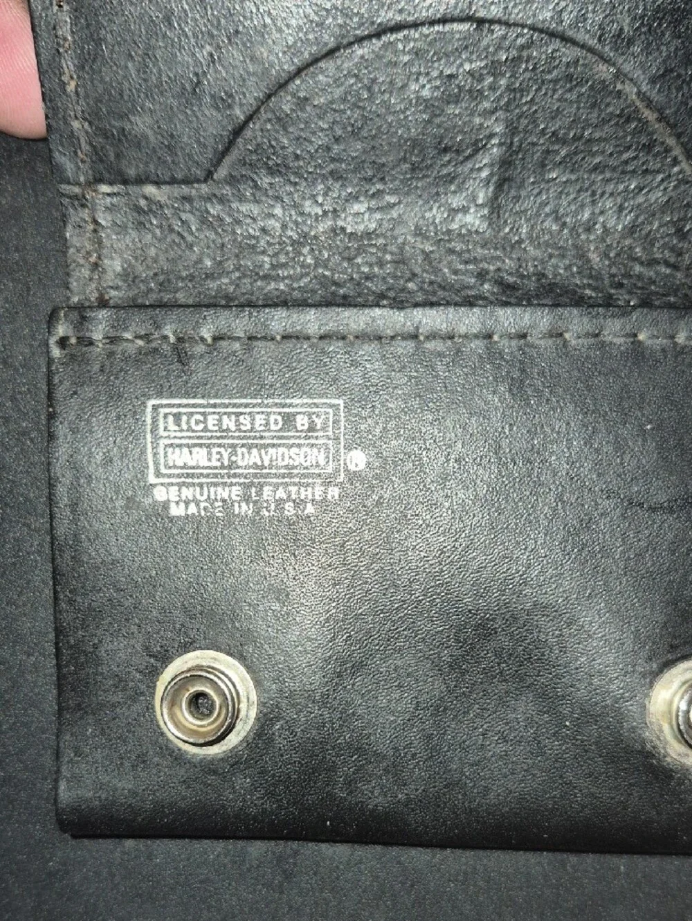 Vintage Harley-Davidson Black Wallet with Red Wings. New-old-stock